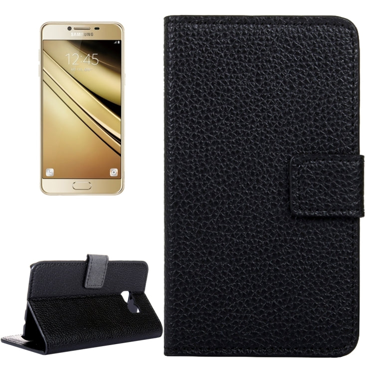 For Galaxy C7 / C700 Litchi Texture Horizontal Flip Leather Case with Magnetic Buckle & Holder & Card Slots & Wallet