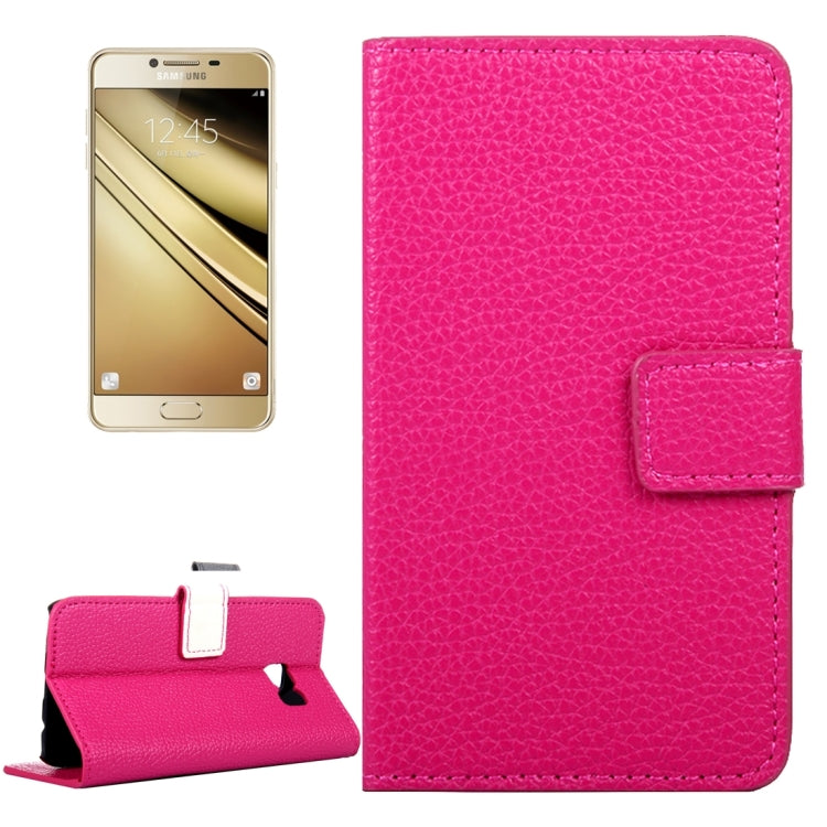 For Galaxy C7 / C700 Litchi Texture Horizontal Flip Leather Case with Magnetic Buckle & Holder & Card Slots & Wallet