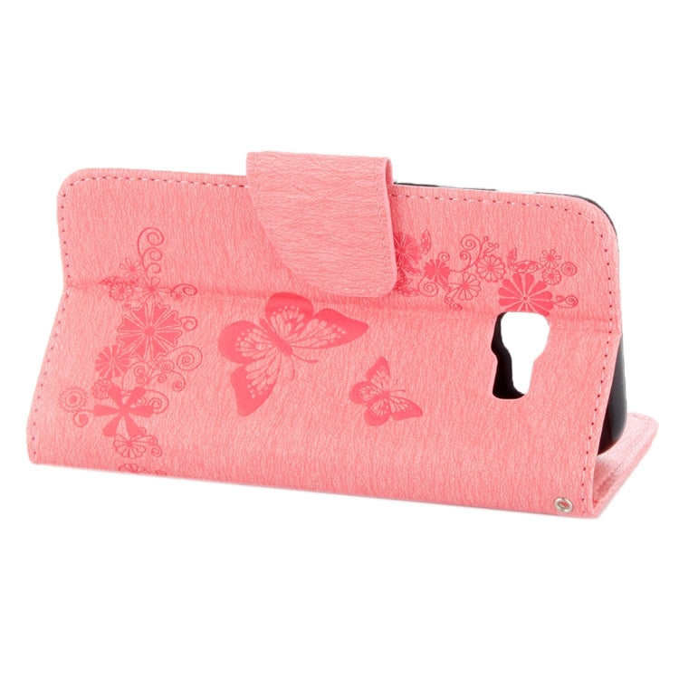 For Galaxy A3 (2017) / A320 Butterflies Embossing Horizontal Flip Leather Case with Holder & Card Slots & Wallet & Lanyard