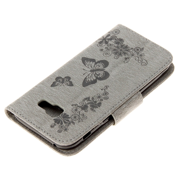 For Galaxy A3 (2017) / A320 Butterflies Embossing Horizontal Flip Leather Case with Holder & Card Slots & Wallet & Lanyard