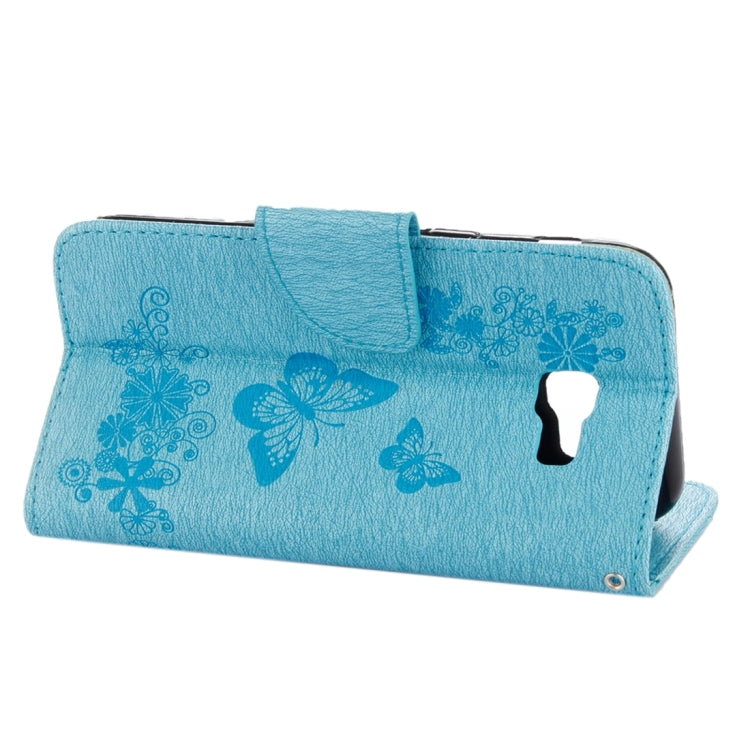 For Galaxy A3 (2017) / A320 Butterflies Embossing Horizontal Flip Leather Case with Holder & Card Slots & Wallet & Lanyard