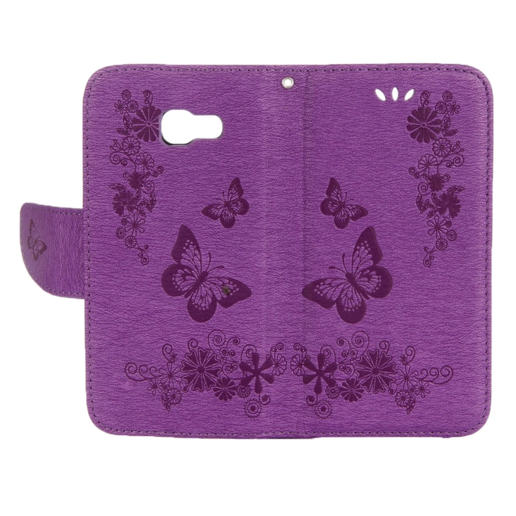 For Galaxy A3 (2017) / A320 Butterflies Embossing Horizontal Flip Leather Case with Holder & Card Slots & Wallet & Lanyard