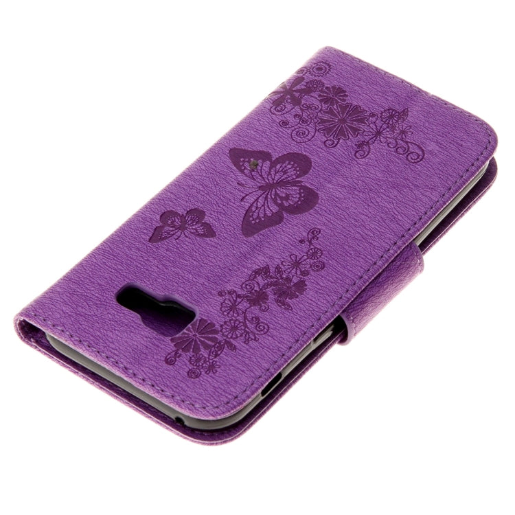 For Galaxy A3 (2017) / A320 Butterflies Embossing Horizontal Flip Leather Case with Holder & Card Slots & Wallet & Lanyard