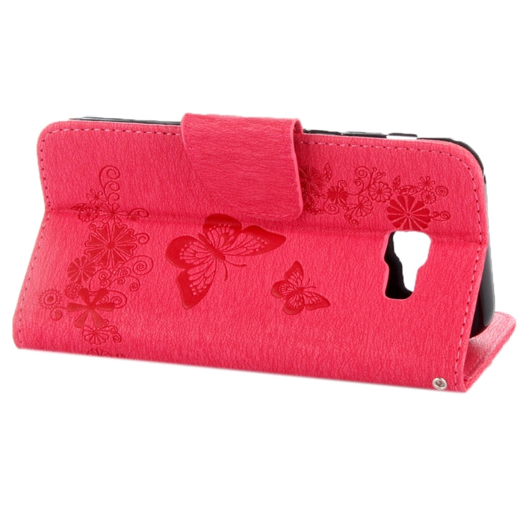 For Galaxy A3 (2017) / A320 Butterflies Embossing Horizontal Flip Leather Case with Holder & Card Slots & Wallet & Lanyard
