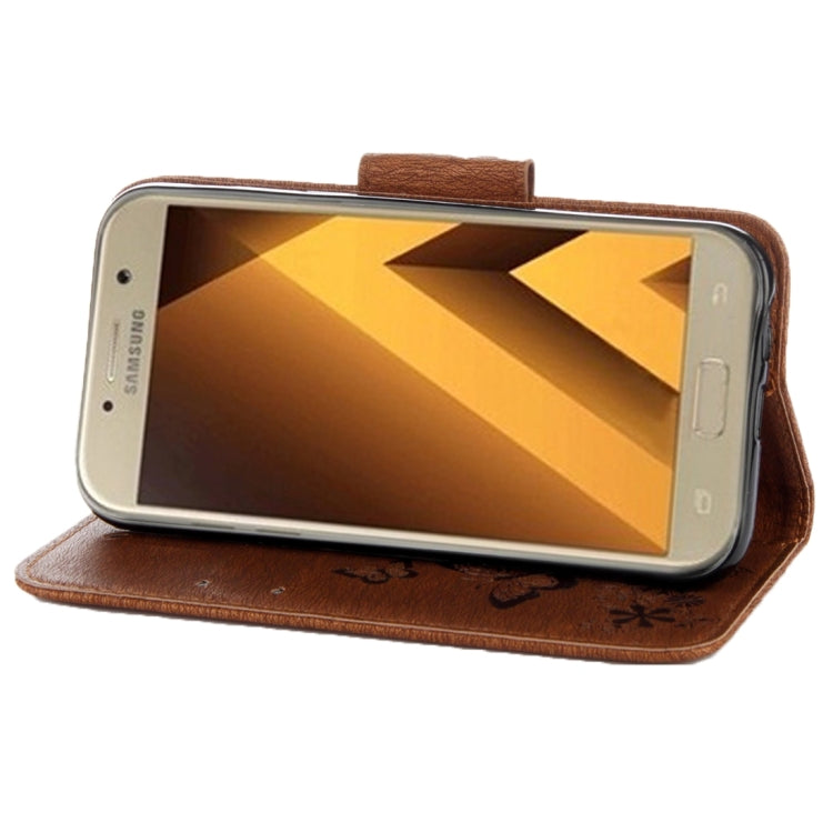 For Galaxy A3 (2017) / A320 Butterflies Embossing Horizontal Flip Leather Case with Holder & Card Slots & Wallet & Lanyard