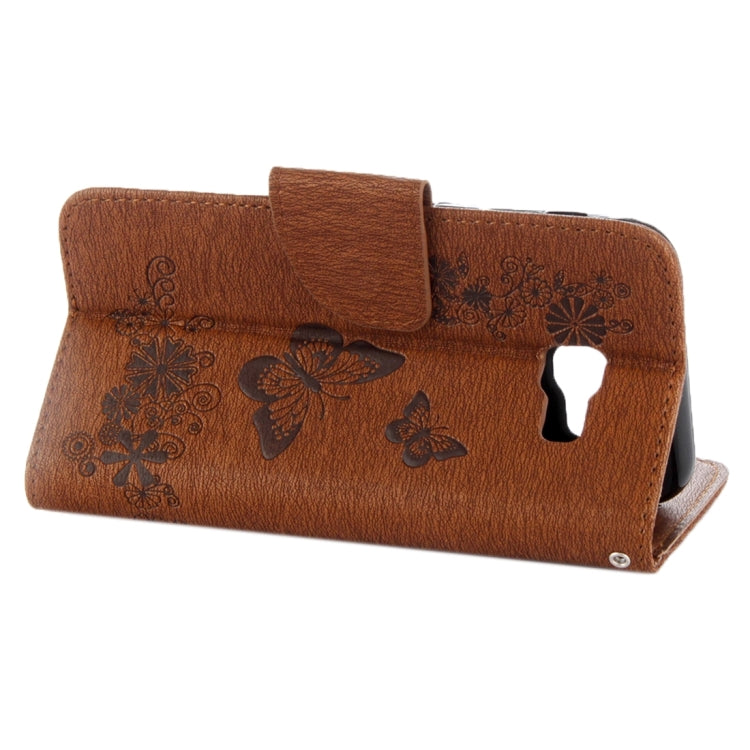 For Galaxy A3 (2017) / A320 Butterflies Embossing Horizontal Flip Leather Case with Holder & Card Slots & Wallet & Lanyard