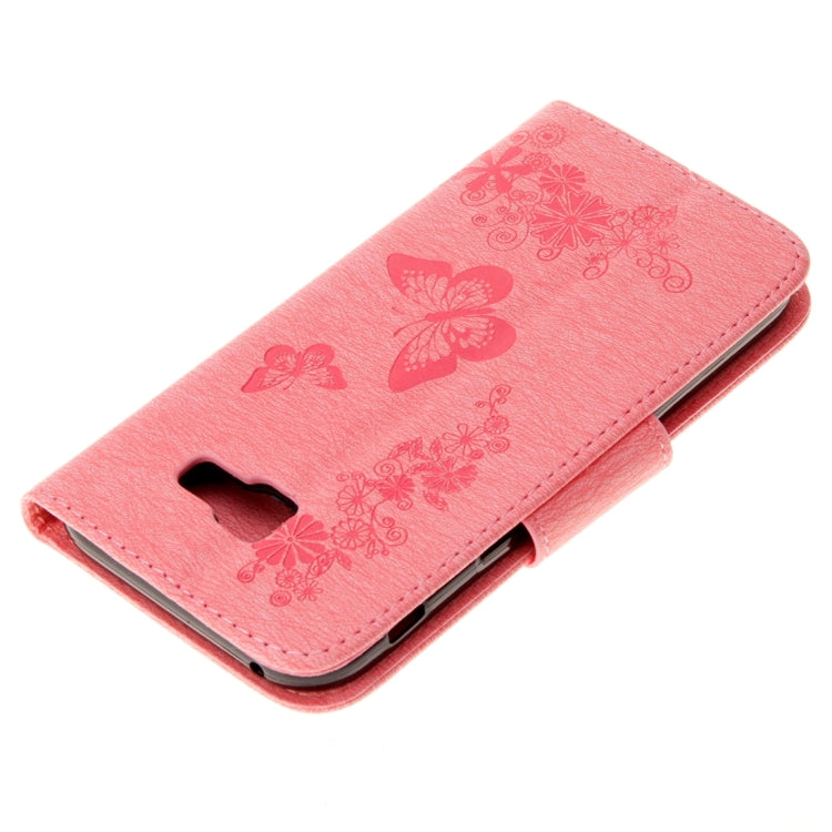 For Galaxy A5 (2017) / A520 Butterflies Embossing Horizontal Flip Leather Case with Holder & Card Slots & Wallet & Lanyard