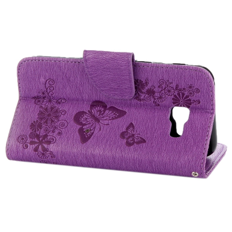 For Galaxy A5 (2017) / A520 Butterflies Embossing Horizontal Flip Leather Case with Holder & Card Slots & Wallet & Lanyard