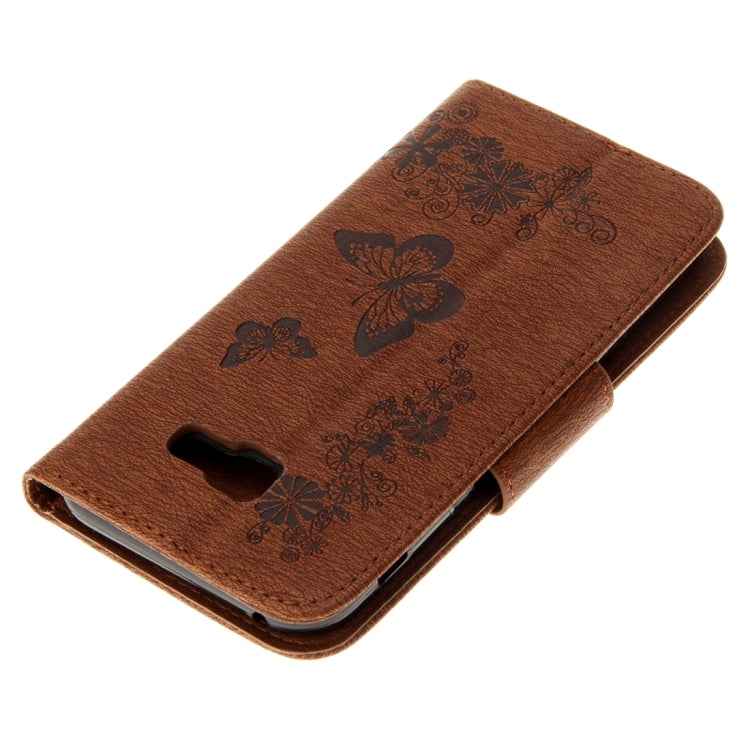 For Galaxy A5 (2017) / A520 Butterflies Embossing Horizontal Flip Leather Case with Holder & Card Slots & Wallet & Lanyard