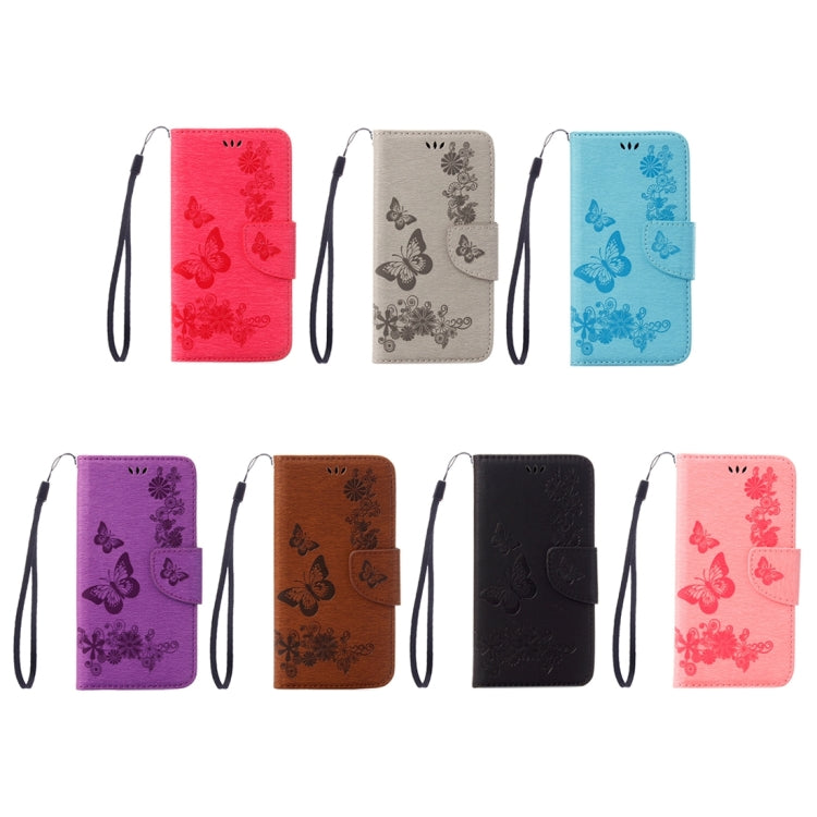 For Galaxy A5 (2017) / A520 Butterflies Embossing Horizontal Flip Leather Case with Holder & Card Slots & Wallet & Lanyard