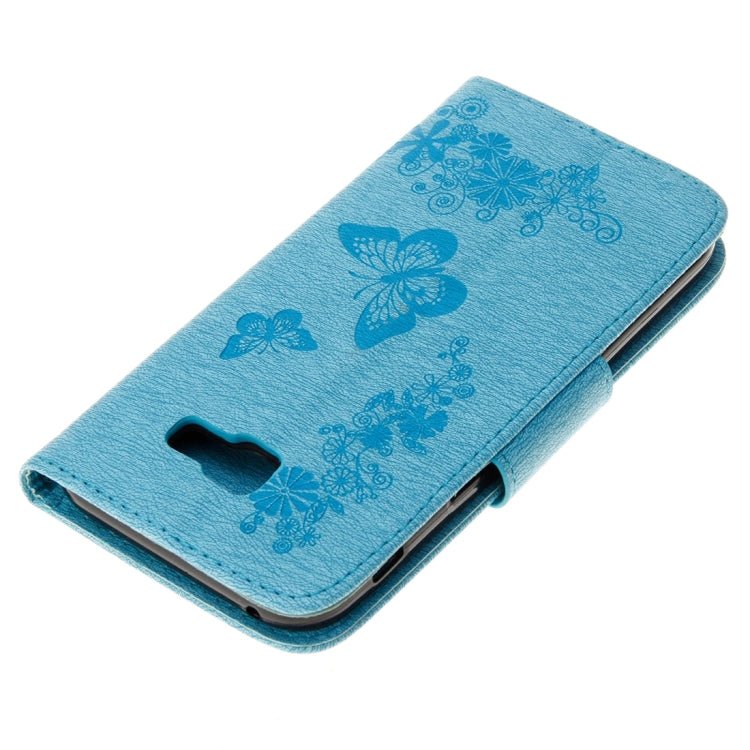 For Galaxy A7 (2017) / A720 Butterflies Embossing Horizontal Flip Leather Case with Holder & Card Slots & Wallet & Lanyard