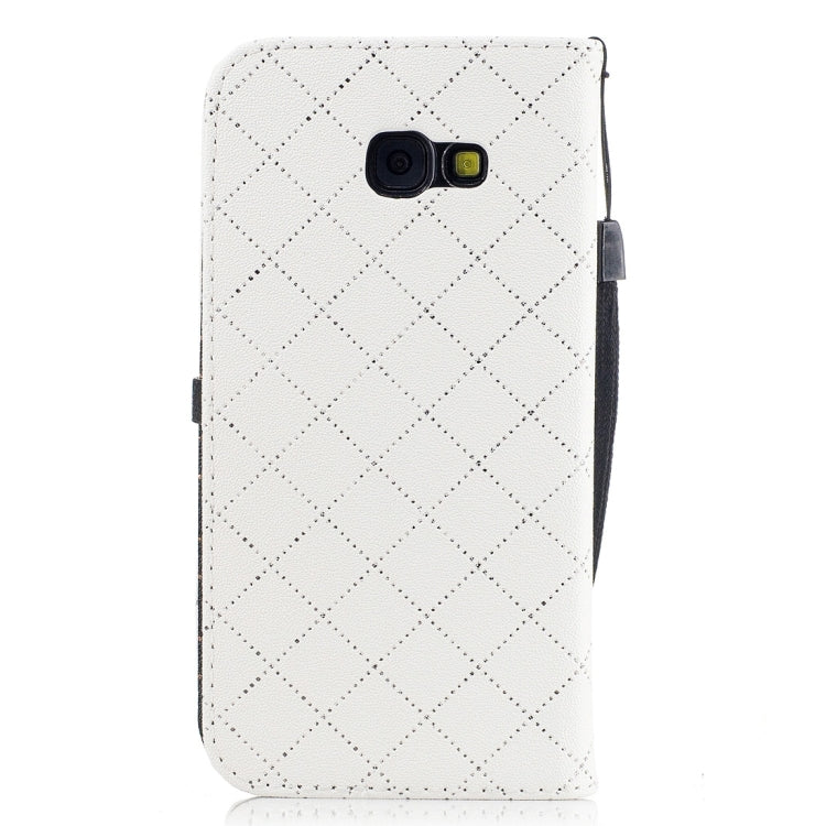 For Galaxy A5 (2017) TPU + PU Love Contrast Color Lattice Horizontal Flip Leather Case with Holder & Card Slots & Wallet & Lanyard