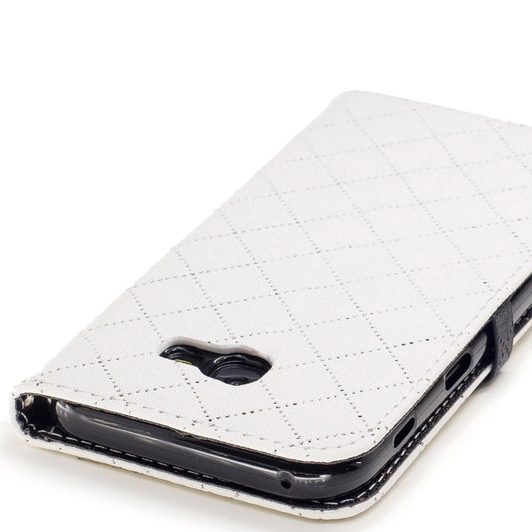 For Galaxy A5 (2017) TPU + PU Love Contrast Color Lattice Horizontal Flip Leather Case with Holder & Card Slots & Wallet & Lanyard