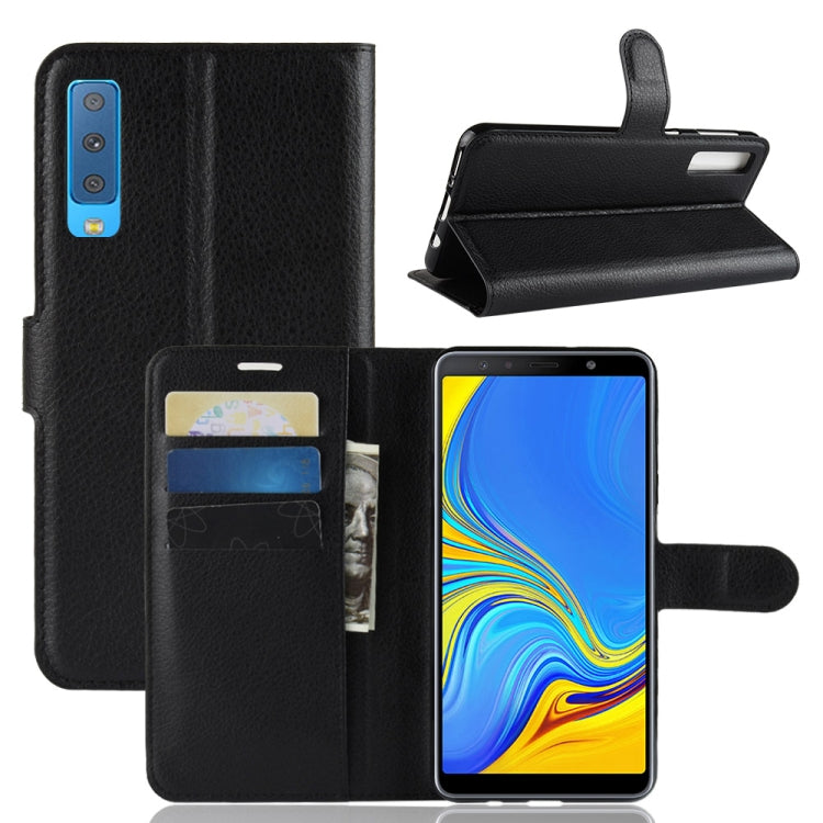 For Galaxy A7 (2018) / A750 Litchi Texture Horizontal Flip Leather Case with Holder & Card Slots & Wallet