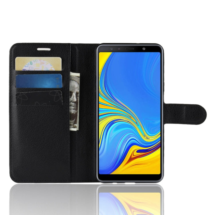 For Galaxy A7 (2018) / A750 Litchi Texture Horizontal Flip Leather Case with Holder & Card Slots & Wallet