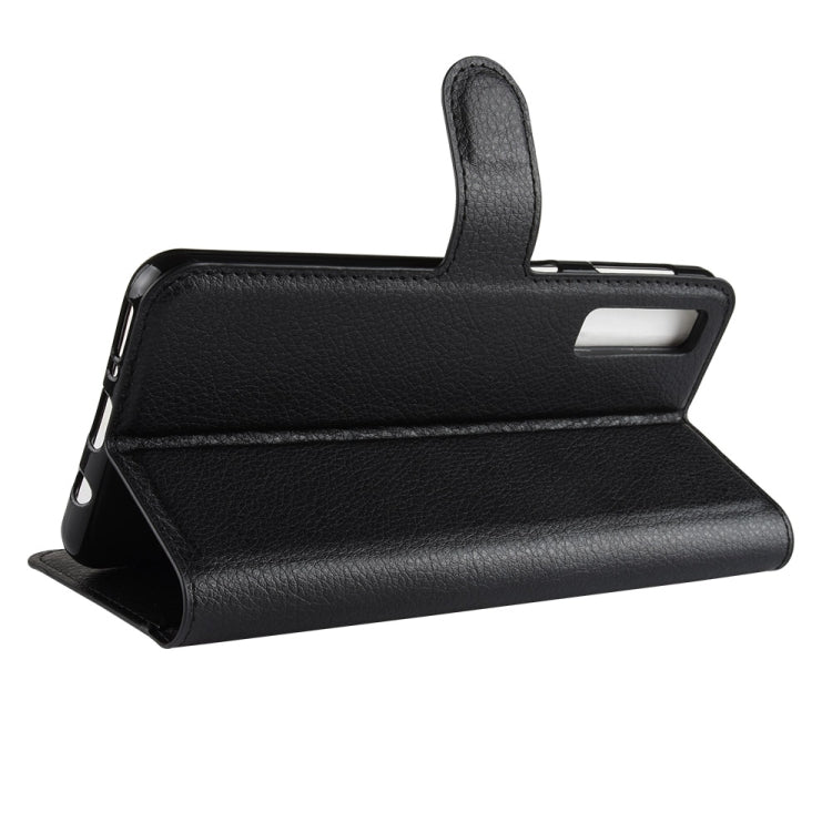 For Galaxy A7 (2018) / A750 Litchi Texture Horizontal Flip Leather Case with Holder & Card Slots & Wallet
