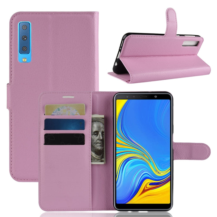 For Galaxy A7 (2018) / A750 Litchi Texture Horizontal Flip Leather Case with Holder & Card Slots & Wallet