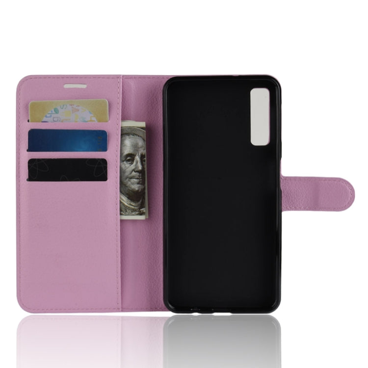 For Galaxy A7 (2018) / A750 Litchi Texture Horizontal Flip Leather Case with Holder & Card Slots & Wallet