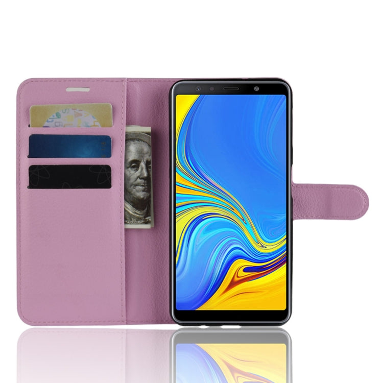 For Galaxy A7 (2018) / A750 Litchi Texture Horizontal Flip Leather Case with Holder & Card Slots & Wallet