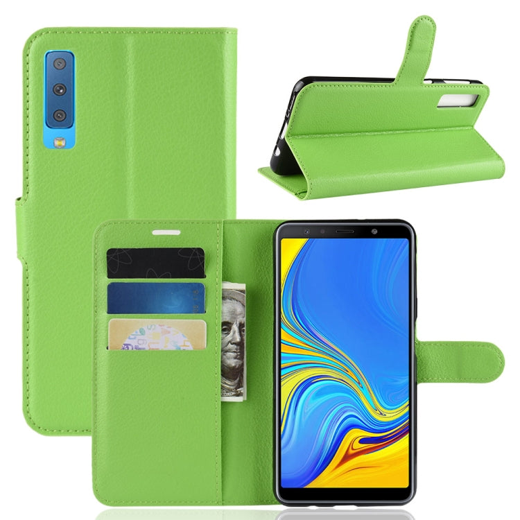For Galaxy A7 (2018) / A750 Litchi Texture Horizontal Flip Leather Case with Holder & Card Slots & Wallet