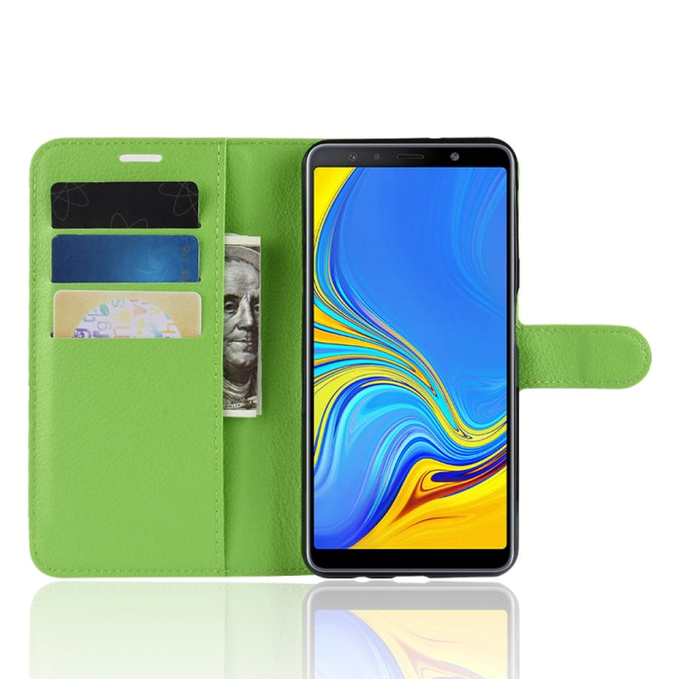 For Galaxy A7 (2018) / A750 Litchi Texture Horizontal Flip Leather Case with Holder & Card Slots & Wallet