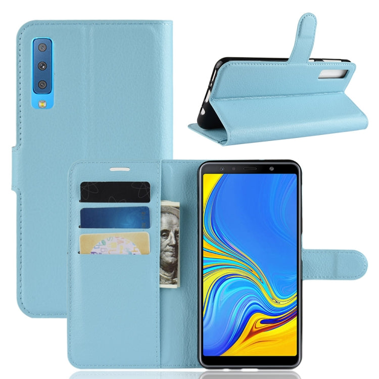 For Galaxy A7 (2018) / A750 Litchi Texture Horizontal Flip Leather Case with Holder & Card Slots & Wallet