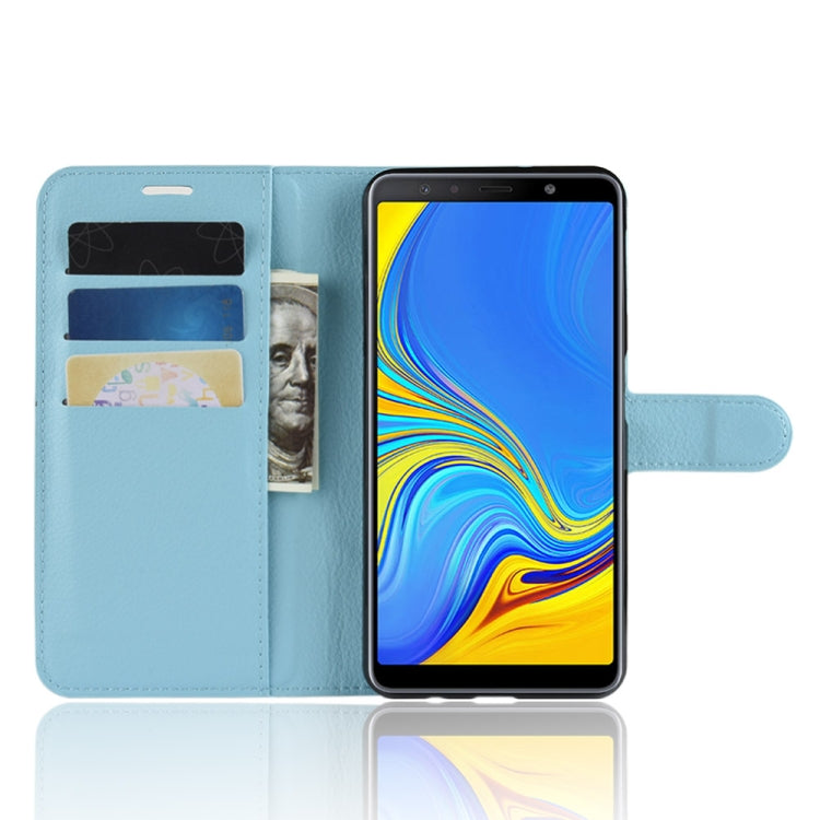 For Galaxy A7 (2018) / A750 Litchi Texture Horizontal Flip Leather Case with Holder & Card Slots & Wallet