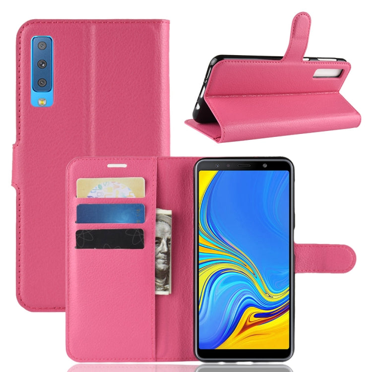 For Galaxy A7 (2018) / A750 Litchi Texture Horizontal Flip Leather Case with Holder & Card Slots & Wallet