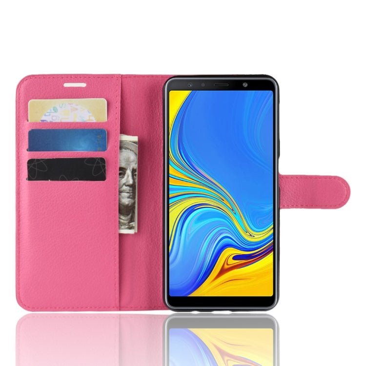 For Galaxy A7 (2018) / A750 Litchi Texture Horizontal Flip Leather Case with Holder & Card Slots & Wallet