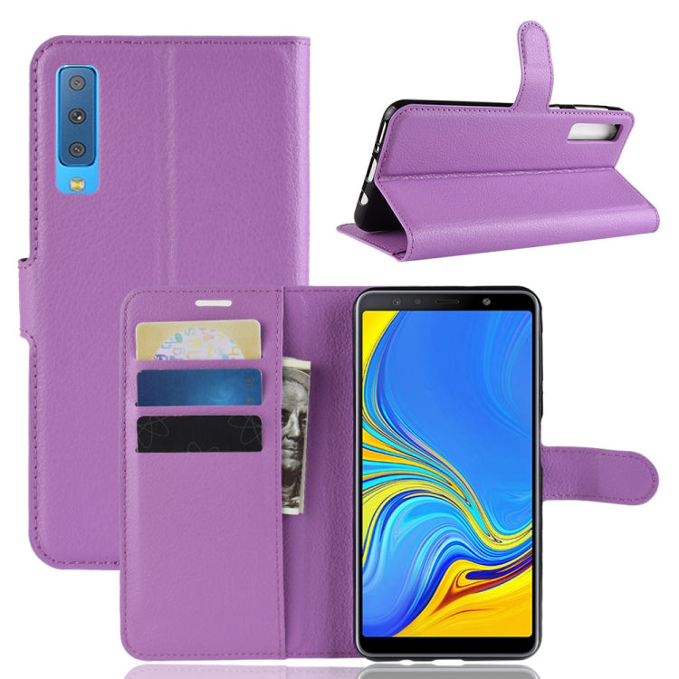 For Galaxy A7 (2018) / A750 Litchi Texture Horizontal Flip Leather Case with Holder & Card Slots & Wallet