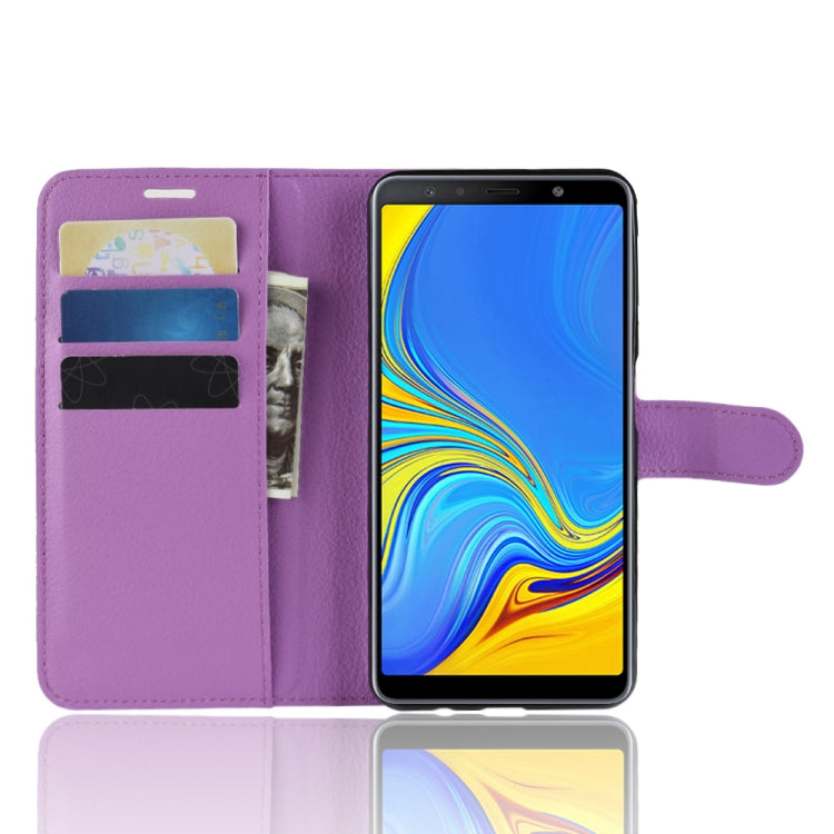 For Galaxy A7 (2018) / A750 Litchi Texture Horizontal Flip Leather Case with Holder & Card Slots & Wallet