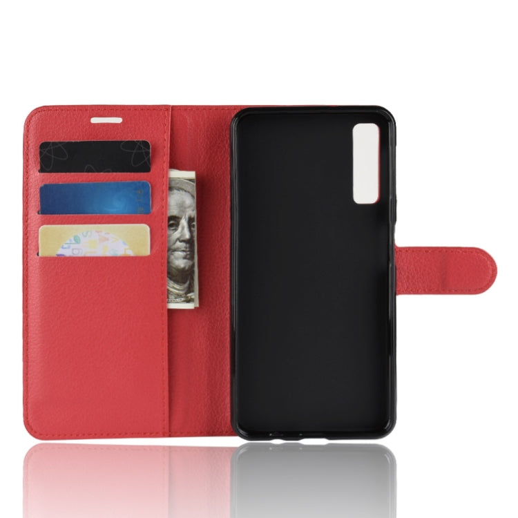For Galaxy A7 (2018) / A750 Litchi Texture Horizontal Flip Leather Case with Holder & Card Slots & Wallet