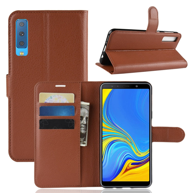 For Galaxy A7 (2018) / A750 Litchi Texture Horizontal Flip Leather Case with Holder & Card Slots & Wallet