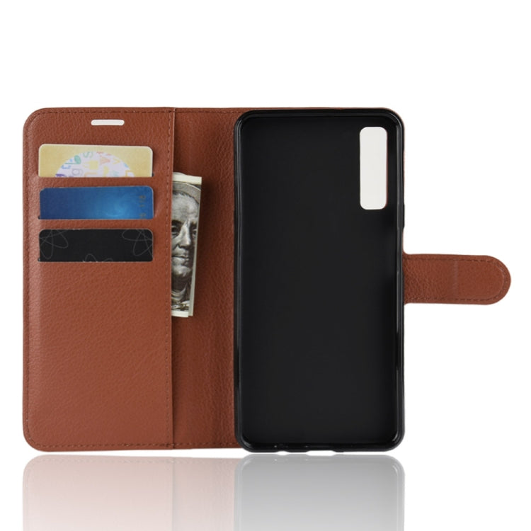 For Galaxy A7 (2018) / A750 Litchi Texture Horizontal Flip Leather Case with Holder & Card Slots & Wallet
