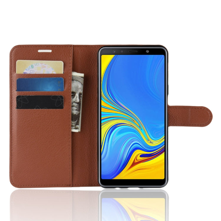 For Galaxy A7 (2018) / A750 Litchi Texture Horizontal Flip Leather Case with Holder & Card Slots & Wallet