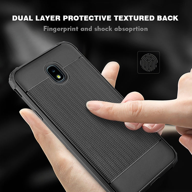 Cube Texture Shockproof TPU Case for Galaxy J7 (2018) (Red)