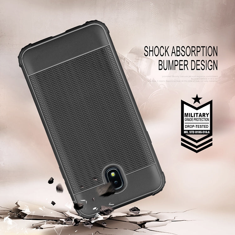 Cube Texture Shockproof TPU Case for Galaxy J7 (2018) (Red)