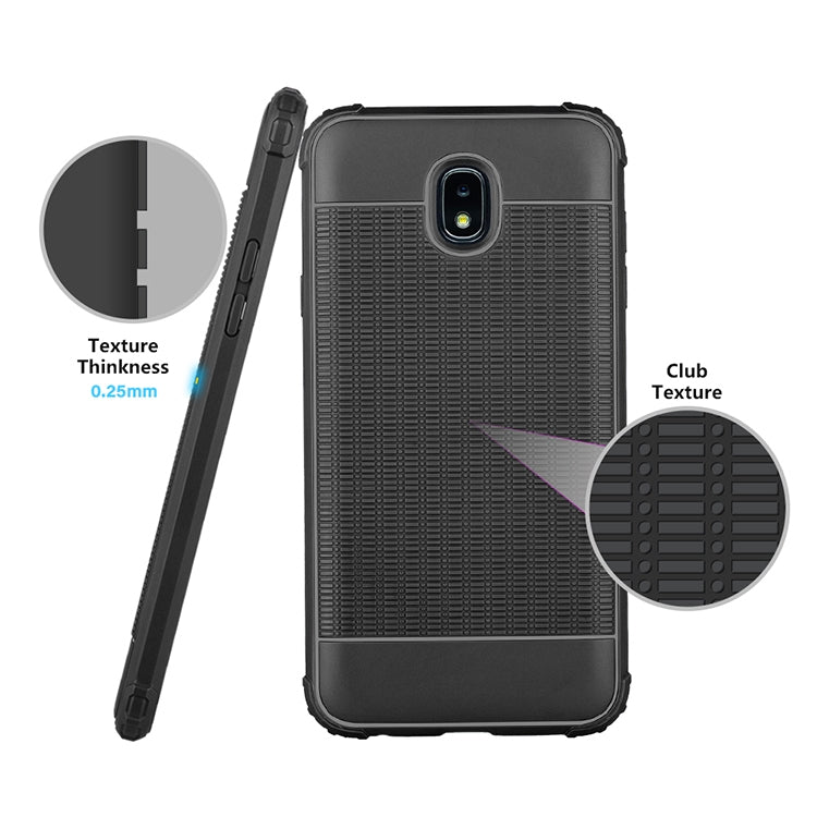 Cube Texture Shockproof TPU Case for Galaxy J7 (2018) (Red)