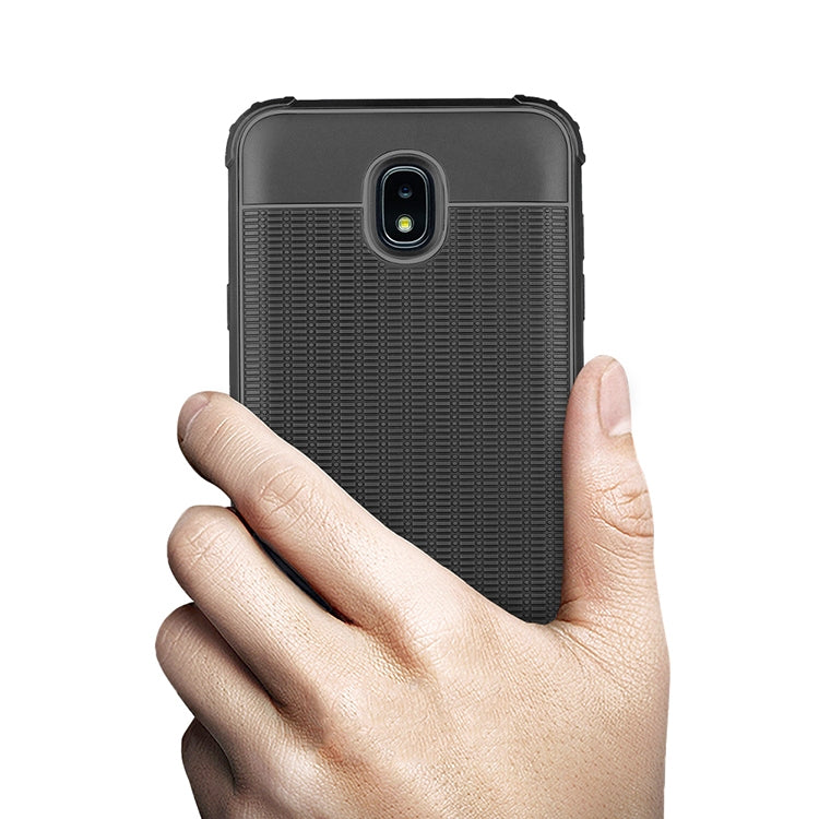 Cube Texture Shockproof TPU Case for Galaxy J7 (2018) (Red)