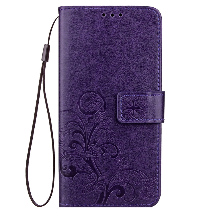 For Galaxy J7 (2017) (EU Version) Lucky Clover Pressed Flowers Pattern TPU+PU Horizontal Flip Leather Case with Holder & Card Slots & Wallet & Lanyard