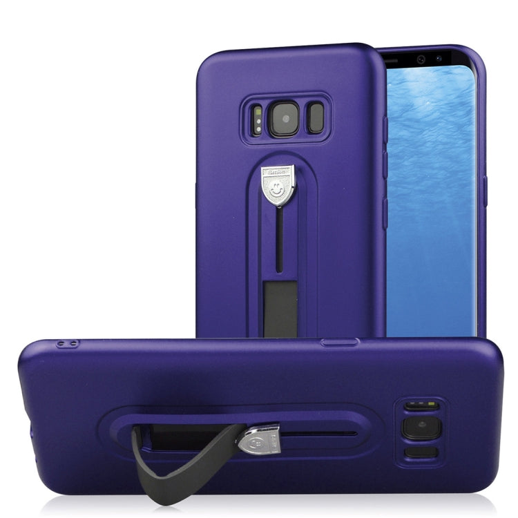 For Galaxy S8+ Ultra-thin Frosted Soft TPU + PC Protective Back Case with Holder