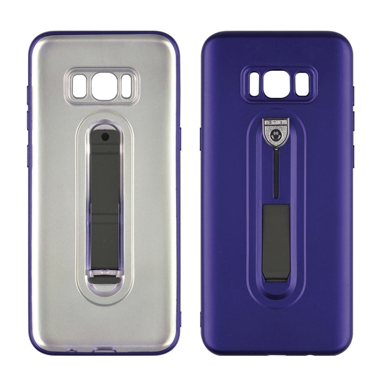 For Galaxy S8+ Ultra-thin Frosted Soft TPU + PC Protective Back Case with Holder