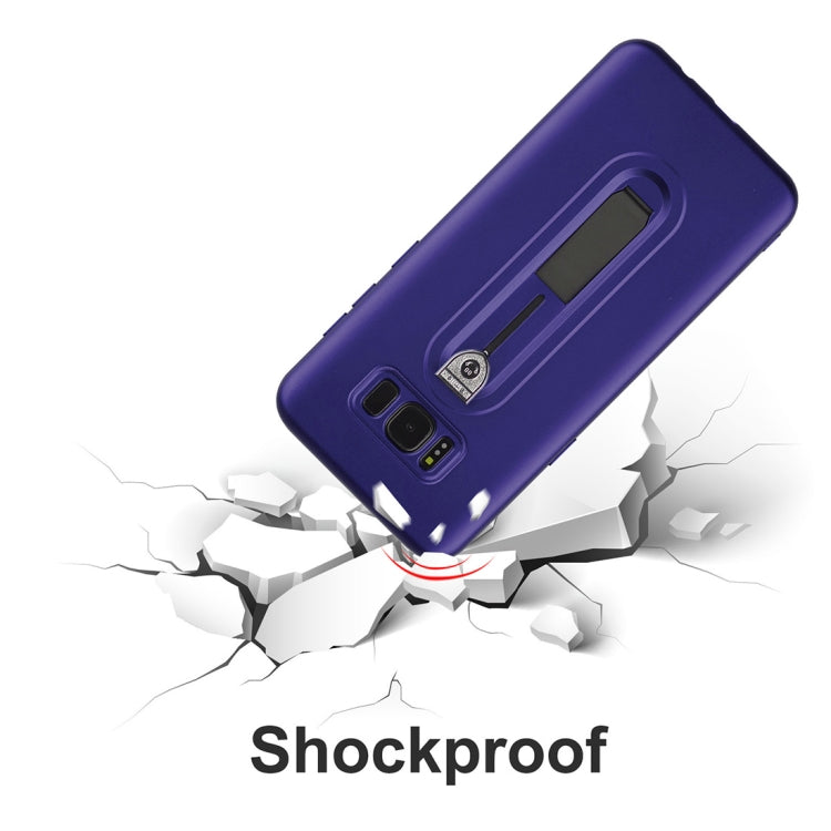 For Galaxy S8+ Ultra-thin Frosted Soft TPU + PC Protective Back Case with Holder