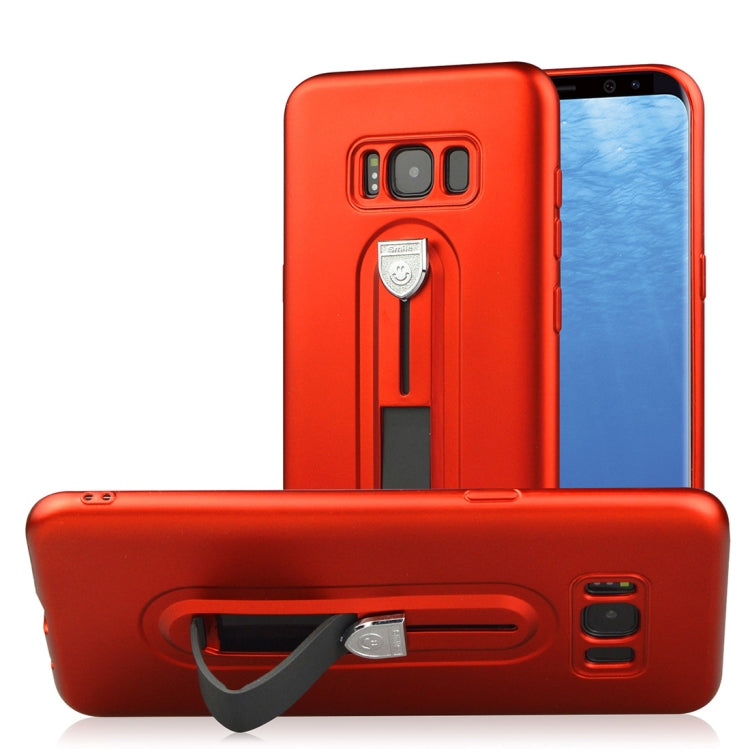 For Galaxy S8+ Ultra-thin Frosted Soft TPU + PC Protective Back Case with Holder