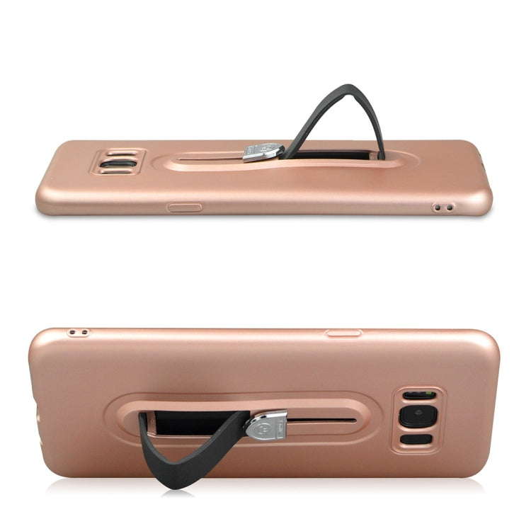 For Galaxy S8+ Ultra-thin Frosted Soft TPU + PC Protective Back Case with Holder