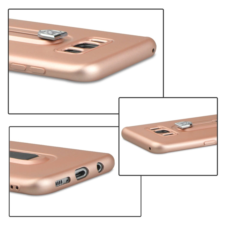 For Galaxy S8+ Ultra-thin Frosted Soft TPU + PC Protective Back Case with Holder