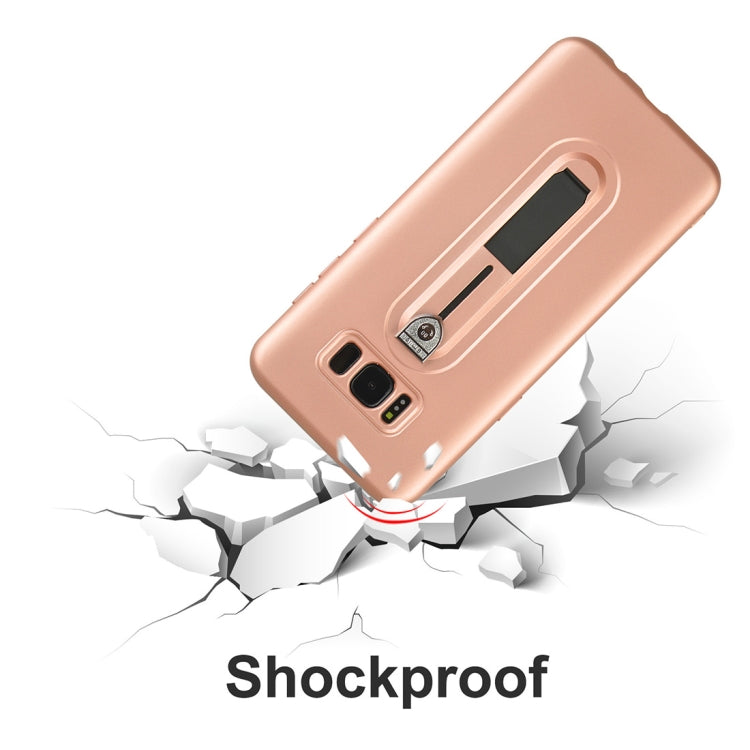 For Galaxy S8+ Ultra-thin Frosted Soft TPU + PC Protective Back Case with Holder