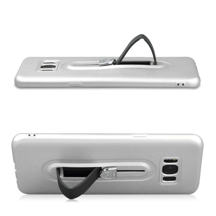 For Galaxy S8+ Ultra-thin Frosted Soft TPU + PC Protective Back Case with Holder
