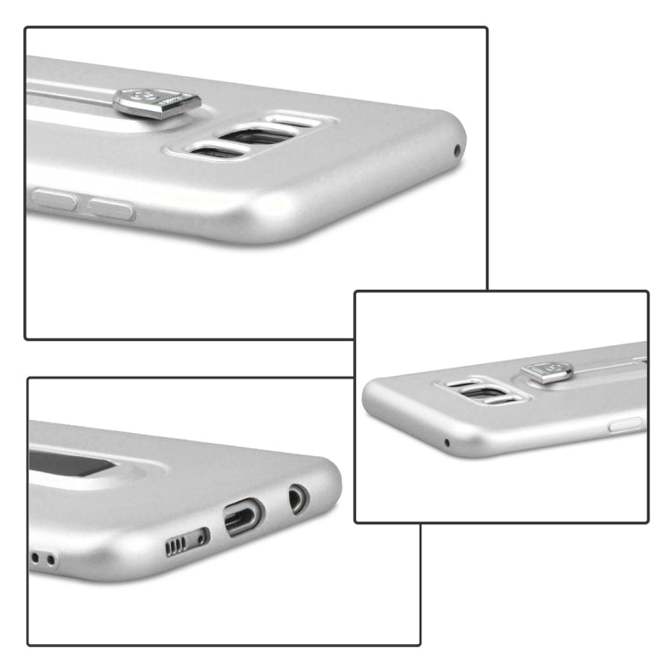 For Galaxy S8+ Ultra-thin Frosted Soft TPU + PC Protective Back Case with Holder