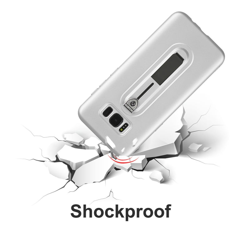 For Galaxy S8+ Ultra-thin Frosted Soft TPU + PC Protective Back Case with Holder